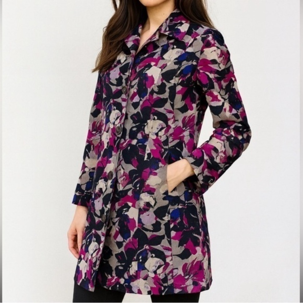 Thakoon for Target Abstract Floral Coat in Violet Multi Size S Small